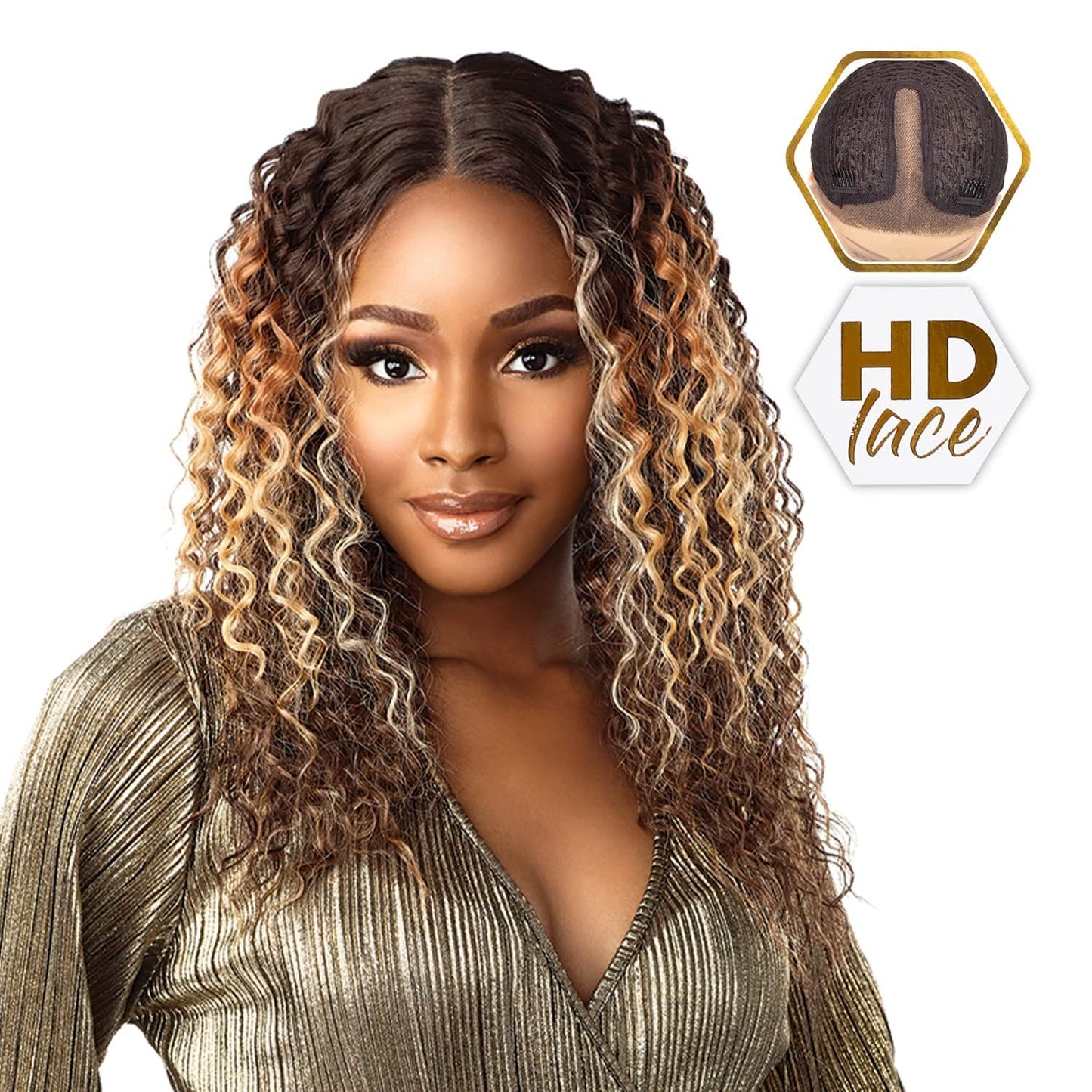 Sensationnel Butta Lace Wigs - Unit 19 Extra Wide 5 Inch Deep Parting Synthetic Preplucked Hairline Glueless Lacefront (BALAYAGESUNKISSED)