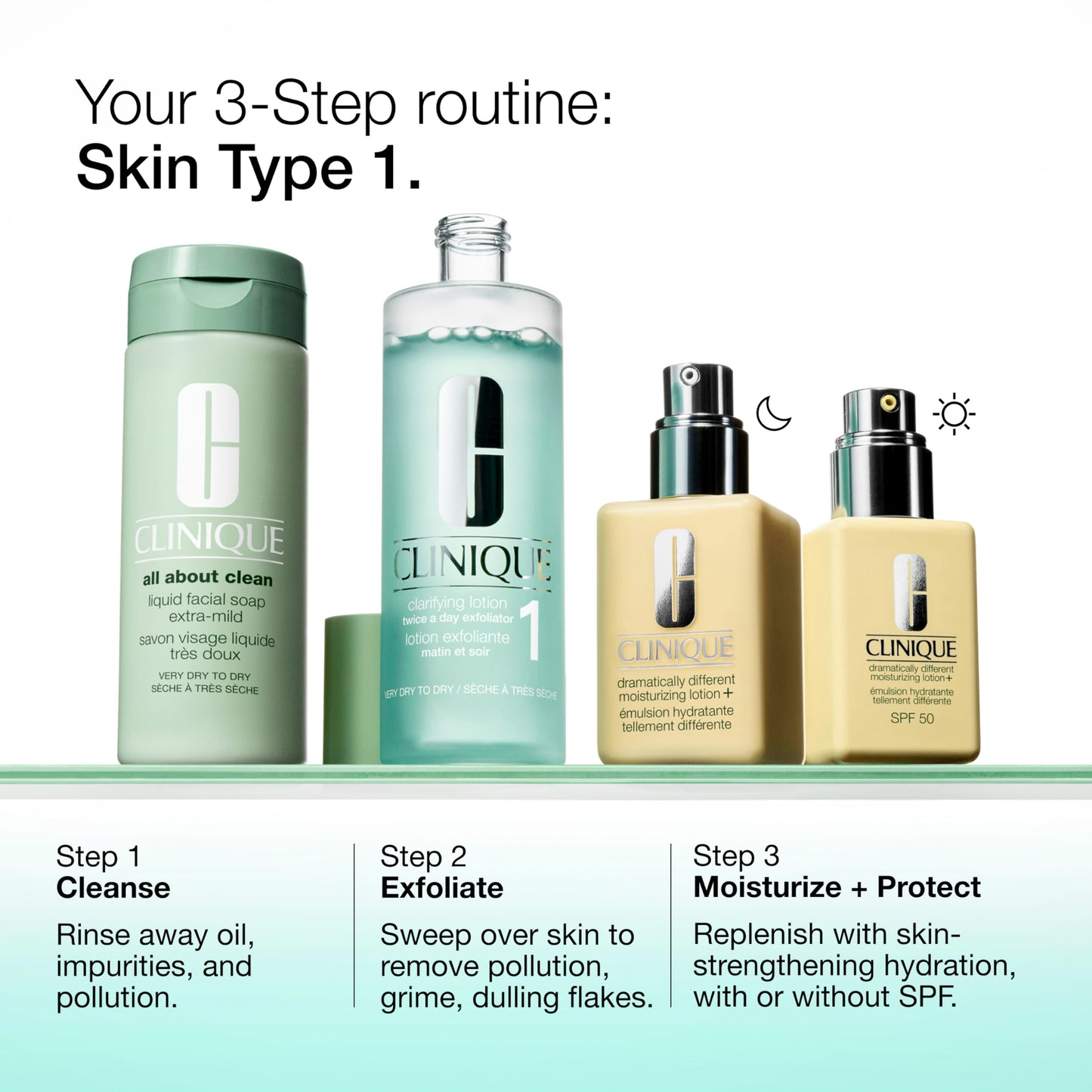 Clinique 3-Step Clarifying Lotion Face Exfoliator 1 | Toner With Witch Hazel + Salicylic Acid | For Very Dry Skin Types, 6.7 Fl Oz