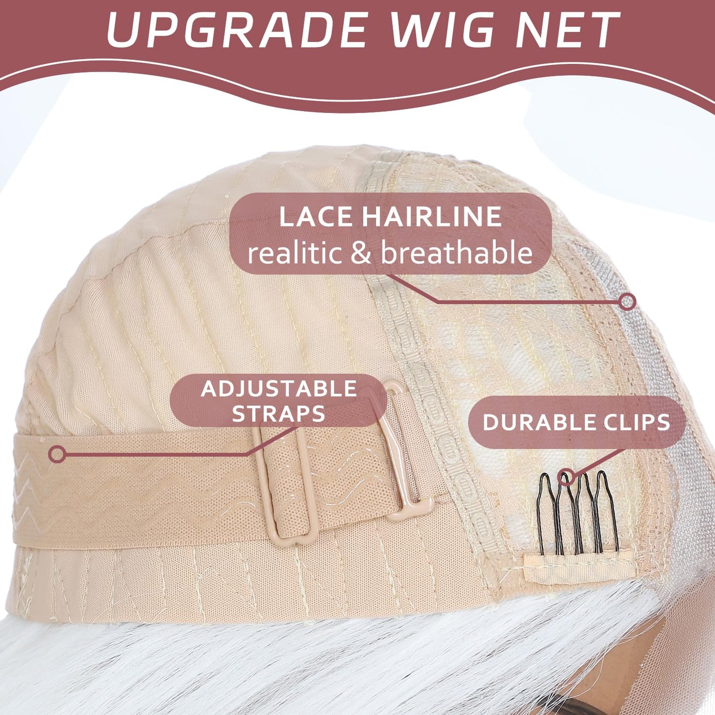 BEAUTIFA White Wig for Women, Long White Wavy Wig Middle Part 26 Inch Heat Resistant Synthetic Wigs for Daily Party Use