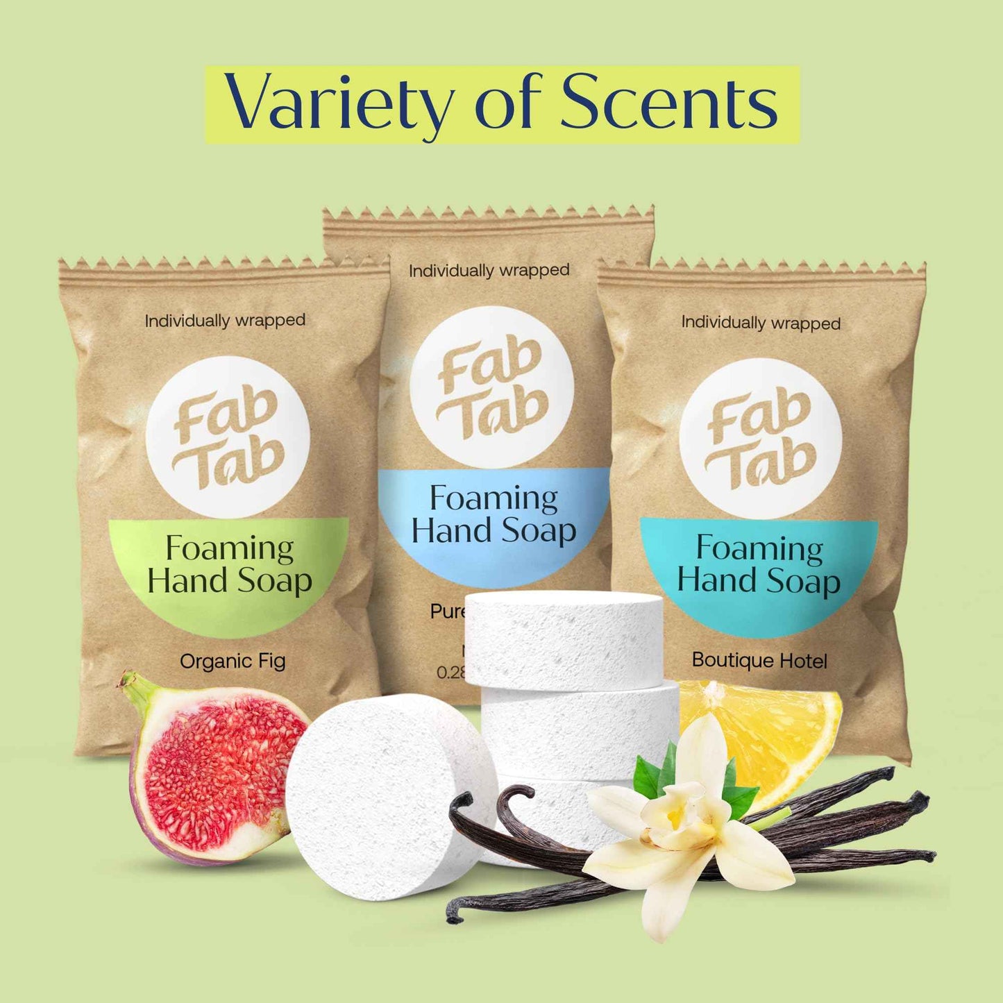 Foaming Hand Soap - Luxurious Scents And Foaming Lather, Botanical Tablets, Just Add Water - Affordable Refill Tablets - Reusable Soap Dispenser - Fab Tab (Single)