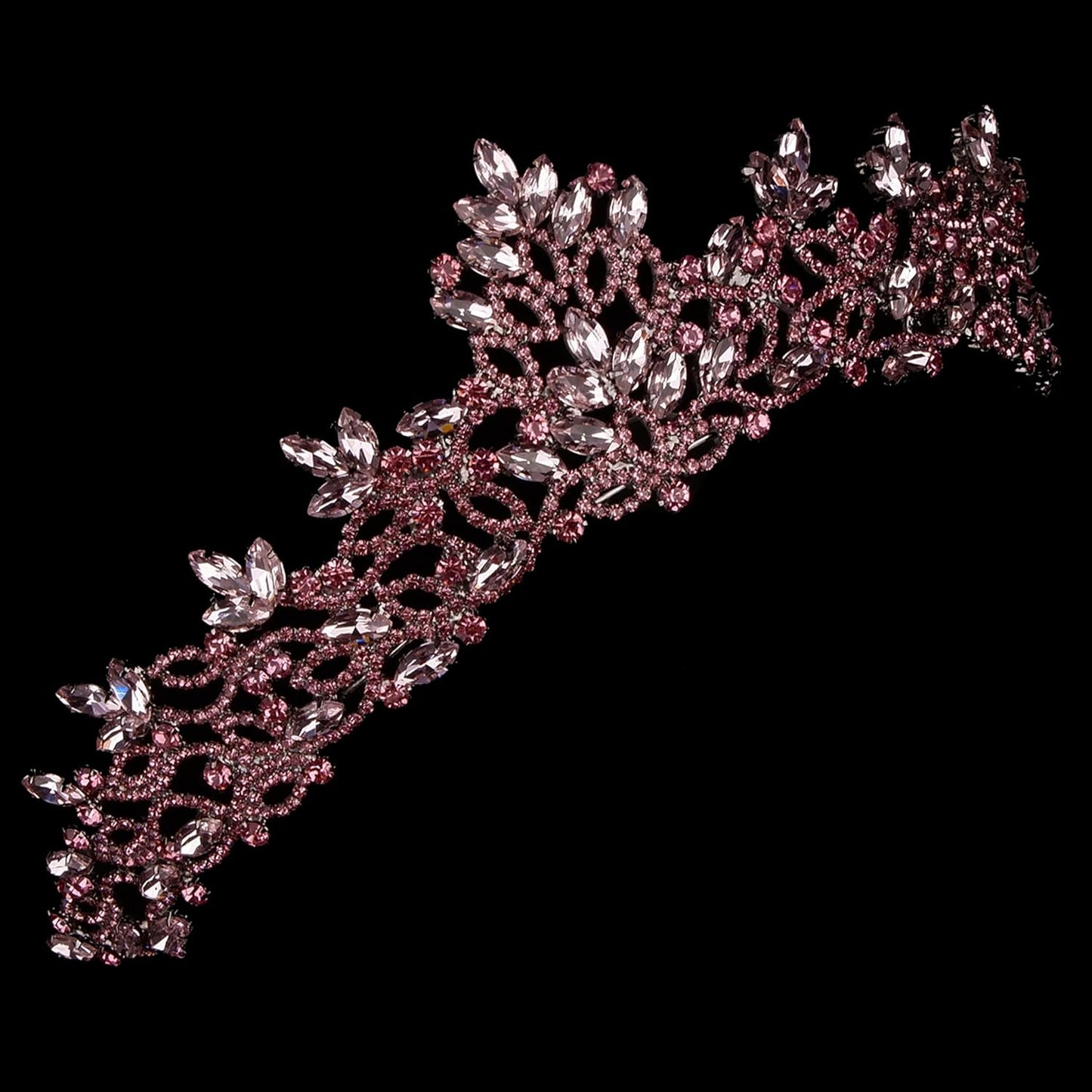 Handmade Pink Tiara for Women - Sparkling Rhinestone Crown for Bridal, Prom, Pageant & Birthday | Elegant Headpiece