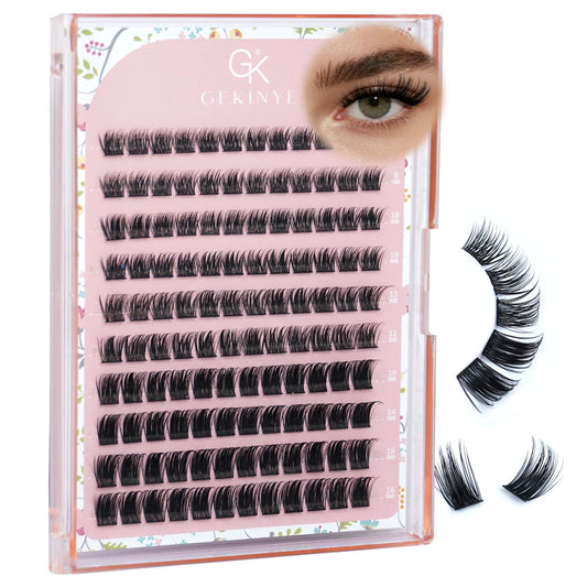 Gekinye Fairy Lash Clusters 120pcs - Wispy Individual Lashes 8-16mm Soft Comfortable Natural Eyelash Clusters with Thin Band