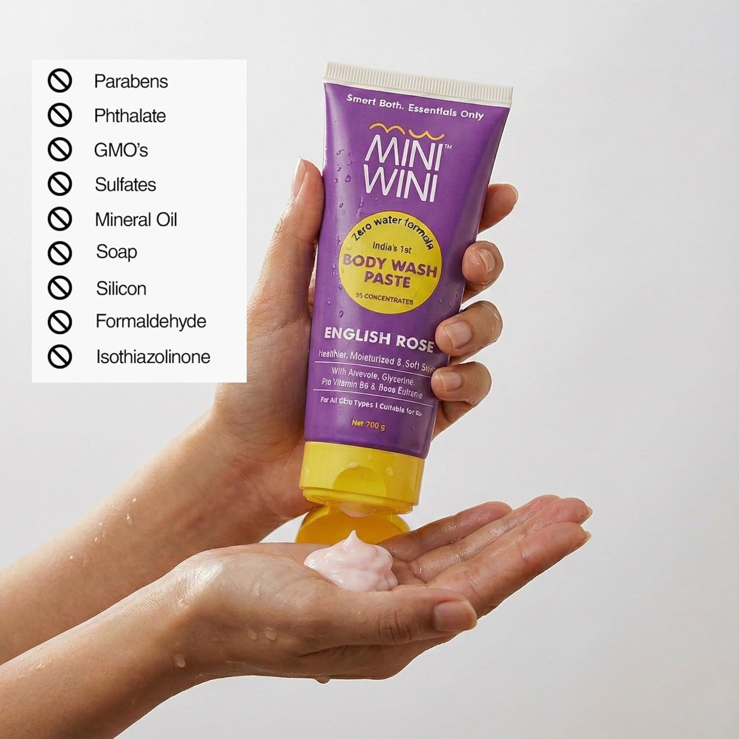 Aloe-Based 2-in-1 Body Wash Paste - Waterless Shower Gel for Face & Body | TSA Approved, Vegan, 100g (3.2 fl oz)
