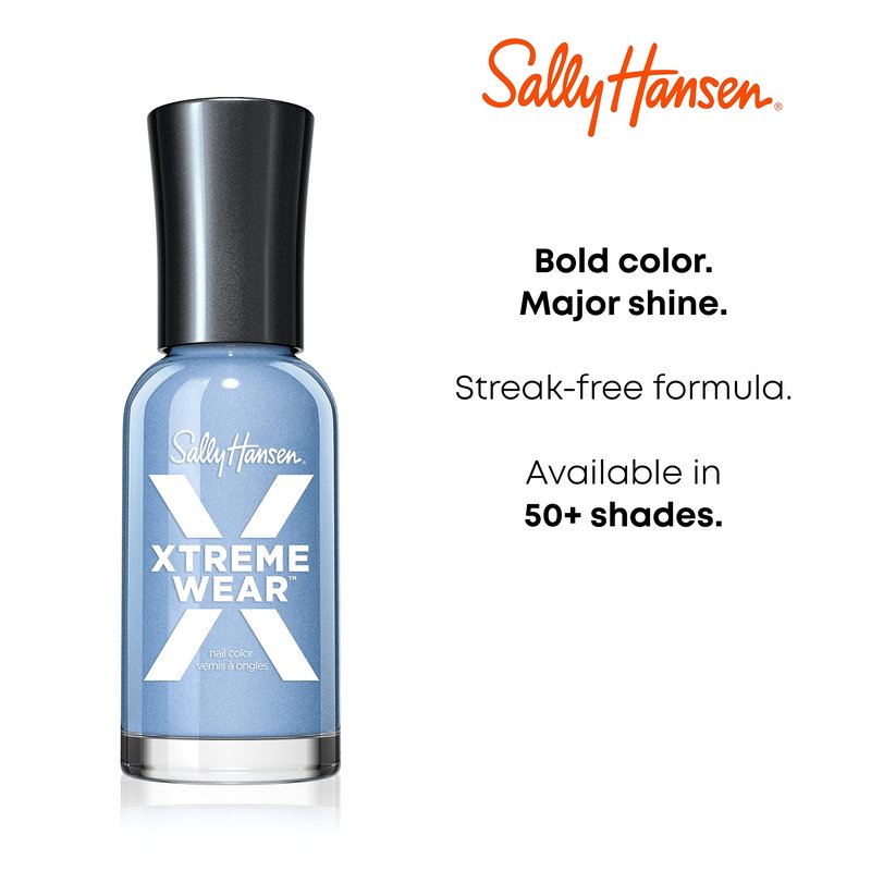 Sally Hansen Xtreme Wear Nail Polish, Streak-Free, Shiny Finish, Long-Lasting Nail Color, Black Out, 0.40 fl oz