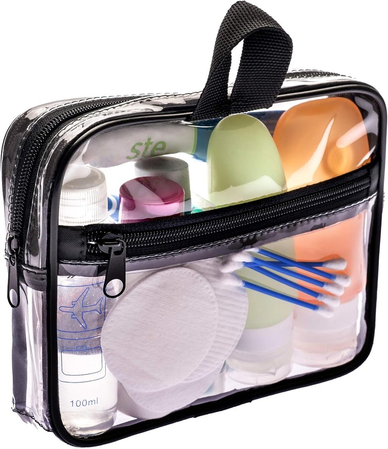 TSA Approved Clear Toiletry Bag - Large Travel Makeup Organizer | Waterproof Design