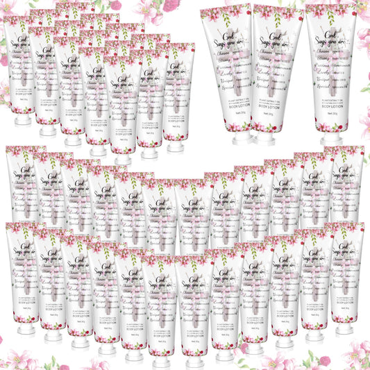 Siifert 48 Pcs Christian Body Lotions Gifts Bulk for Women Mother's Day Church Gifts Mini Travel Christian Lotion Inspirational Bible Verse Body Cream for Family Mom Graduation Teacher Appreciation