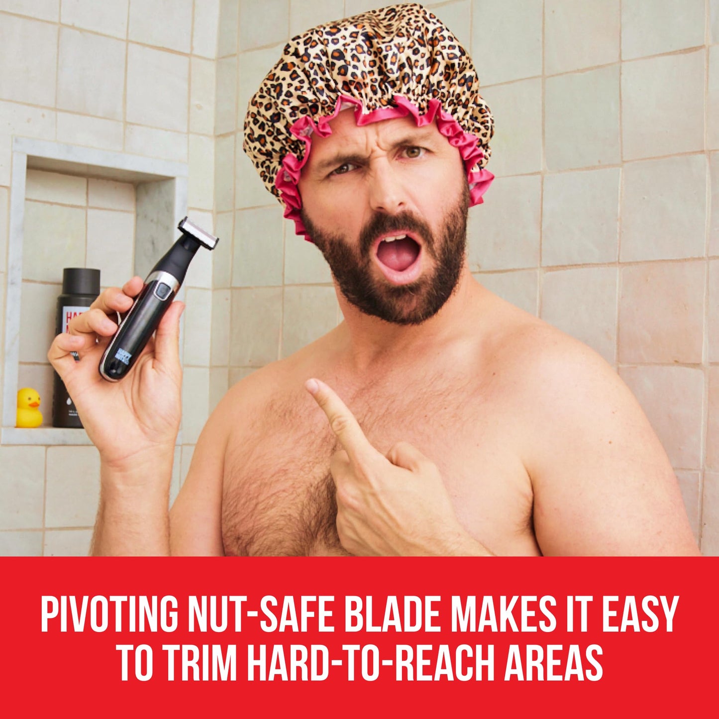 HAPPY NUTS The Ballber Pro Electric Groin & Body Hair Trimmer for Men - Mens Body Groomer Kit for Privates - Waterproof Shaver for Hard to Reach Areas (Ballber)
