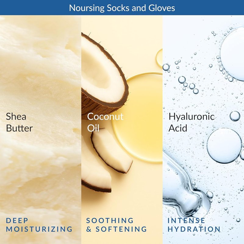 Intensive Repairing Hand Mask - Deep Moisturizing Gloves with Coconut Oil & Milk Extract | 6 Pairs for Soft, Smooth Skin