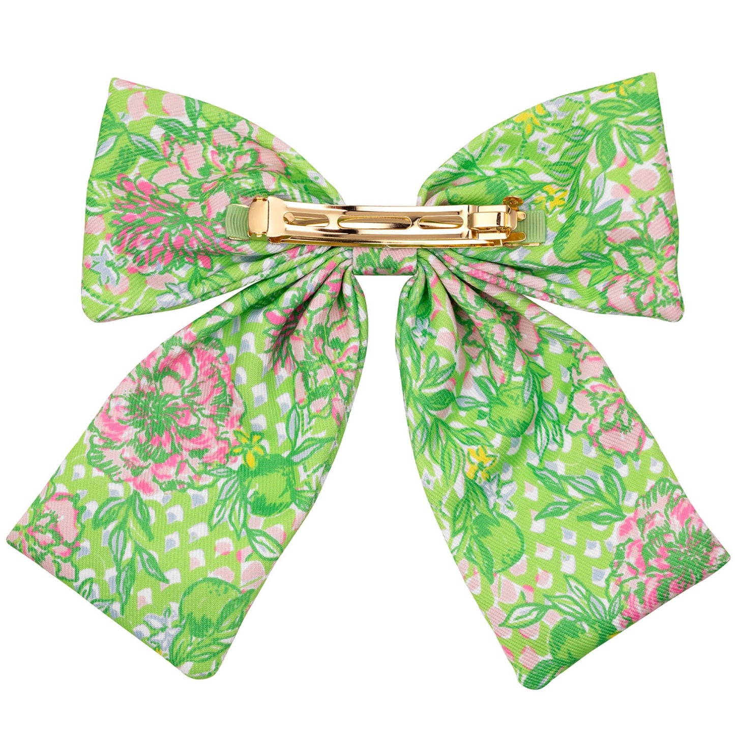 Lilly Pulitzer Hair Bow for Women, Cute Hair Accessories in Green Floral, Lime Feeling Good