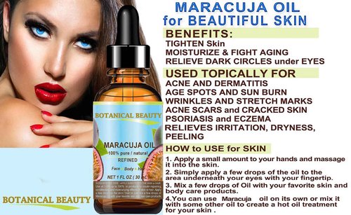 Botanical Beauty MARACUJA OIL 100% Pure Natural Cold Pressed Undiluted for Face, Skin, Hair, Body, Lip, Nails 1 Fl Oz - 30 ml Rich in Vitamin C