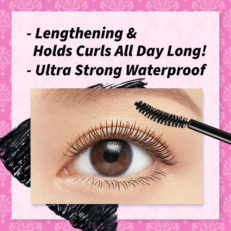 Heroine Make Volume & Curl Mascara - Waterproof, Lengthening Formula for Defined Lashes | Black, Smudge-Proof