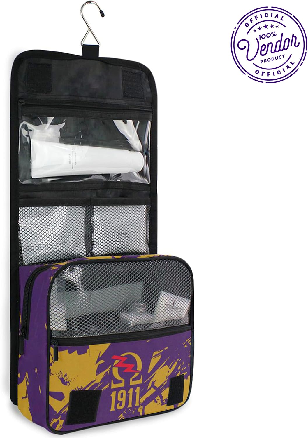 Omega Psi Phi Fraternity Toiletry Travel Bag - Durable Hanging Design | Ideal for Travel