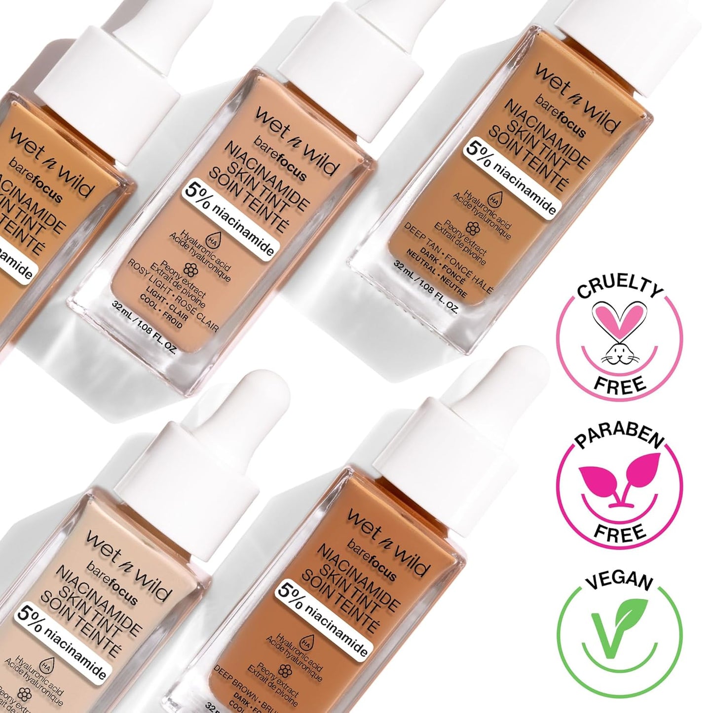 Bare Focus Skin Tint - 5% Niacinamide for Sheer Coverage | Natural Radiant Finish, Fair Light Beige