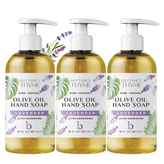 Brittanie’s Pure Castile Liquid Soap Refill, Lavender, 16 Ounce 3 Pack | Dish Soap, Hair & Body, Home, Gentle and Pure, Made with Natural Luxurious Oils, Vegan & Gluten Free Non-GMO