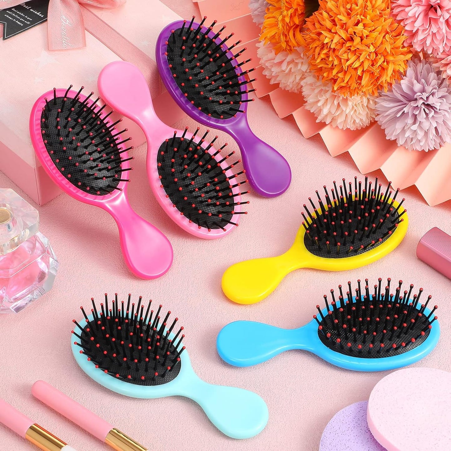 Mini Hairbrushes - 36 Pack Soft Bristle Detangler Brushes for Travel | Ideal for Women, Girls & Toddlers