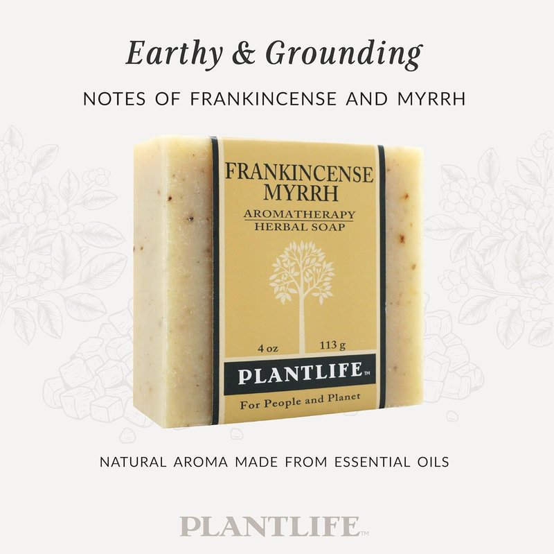 Frankincense Myrrh Bar Soap 6-Pack | Moisturizing Handcrafted Soap - Plant-Based Ingredients, 4oz Bars