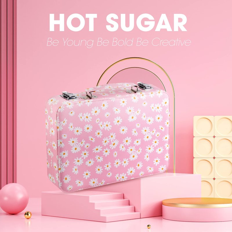 Hot Sugar Makeup Kit for Teenager Girls 13-15, All in One Beginner Makeup Kit for Women Full Kit, Teen Cosmetic Gift Set on Birthday Christmas (Pink Daisy)