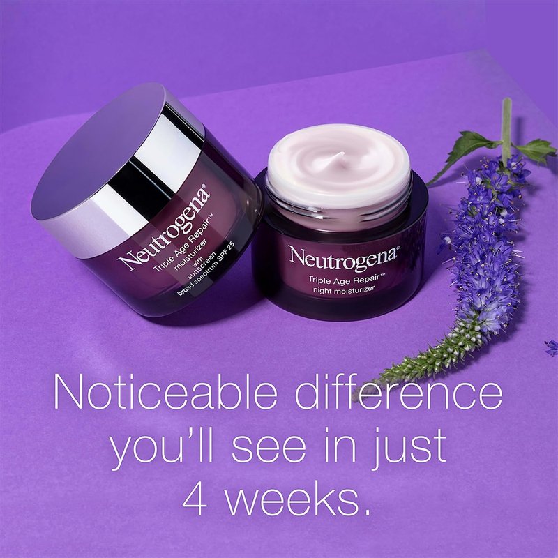 Neutrogena Triple Age Repair Face Moisturizer - Anti-Wrinkle Cream with Hexinol & Vitamin C | SPF 25, 1.7 oz