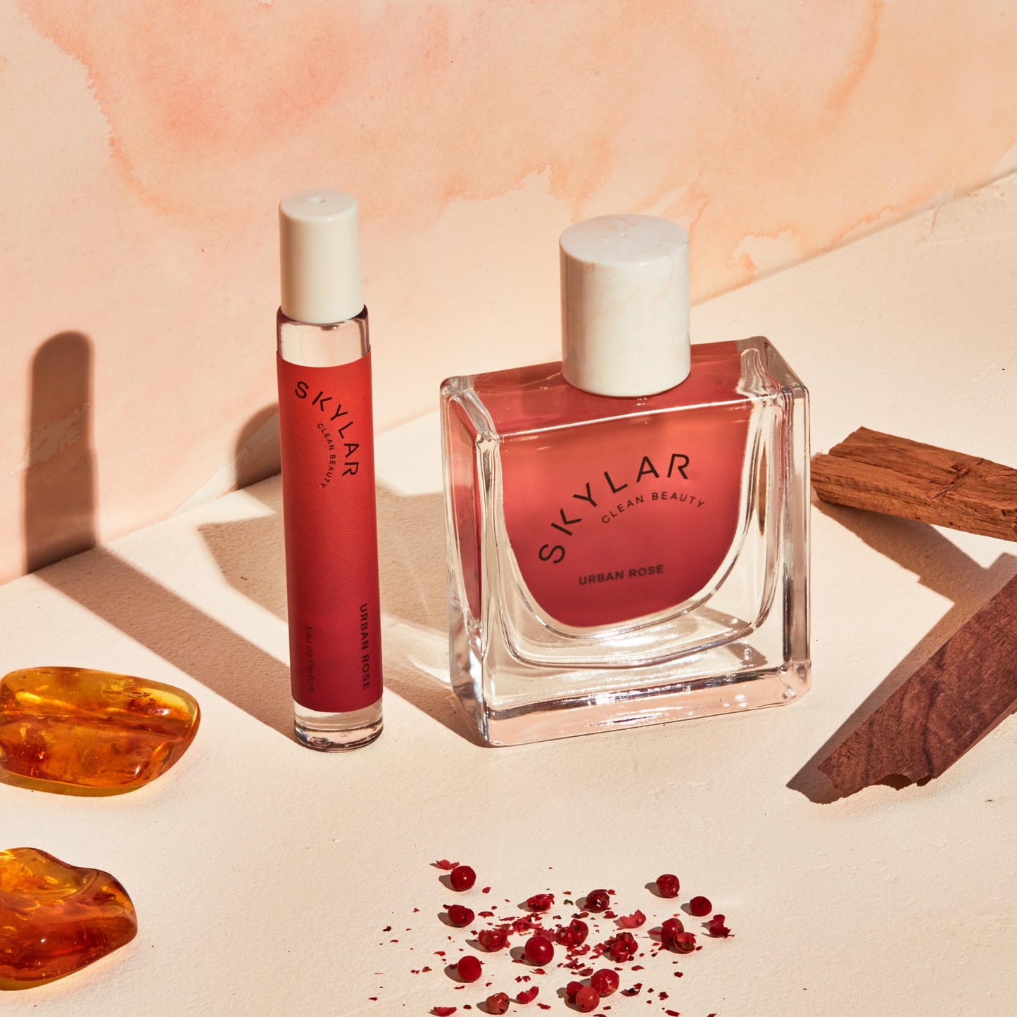 Skylar Urban Rose Eau de Parfum-Hypoallergenic & Clean Perfume for Women & Men, Vegan & Safe for Sensitive Skin-Spicy Floral Perfume with Notes of Pink Pepper, Amber & Rosewood 10mL /0.33 Fl oz