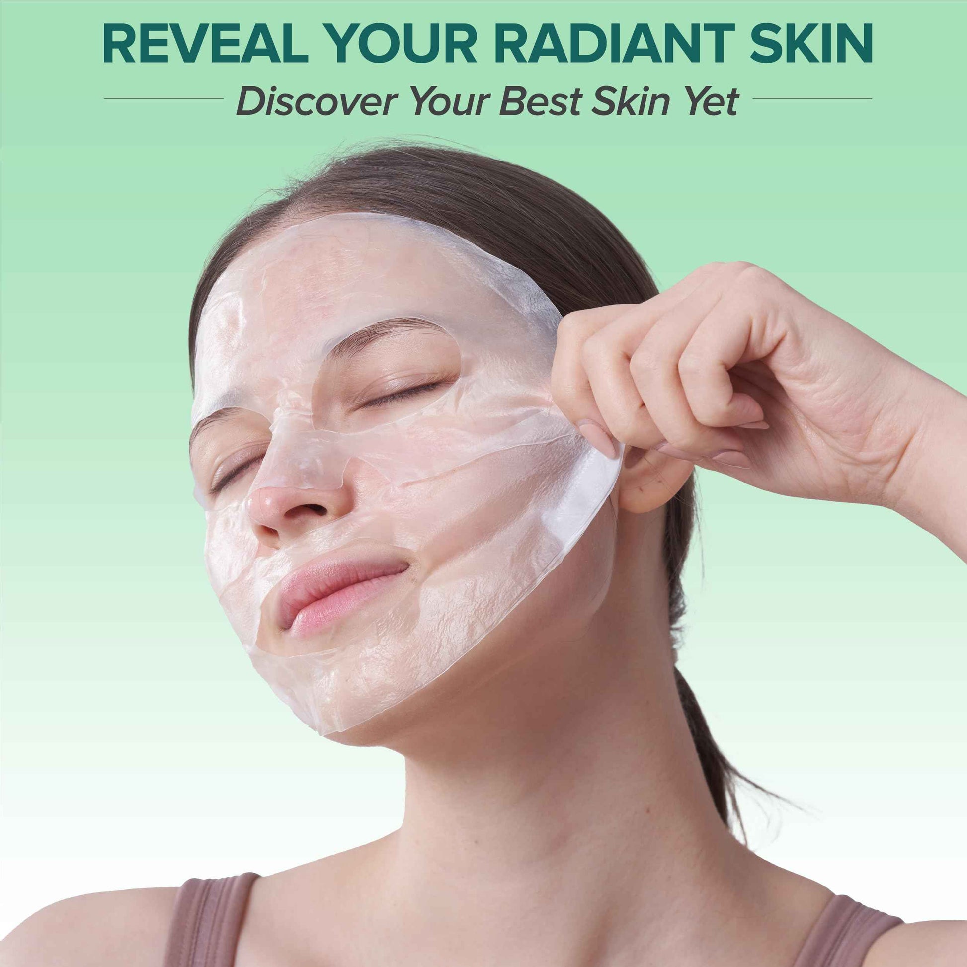 Flawlx Bio-Collagen Real Deep Face Mask, Hydrating Overnight Hydrogel Mask, Pore Minimizing, Elasticity Boosting, With Natural Ingredients, Facial Mask 45g (5-Pack)