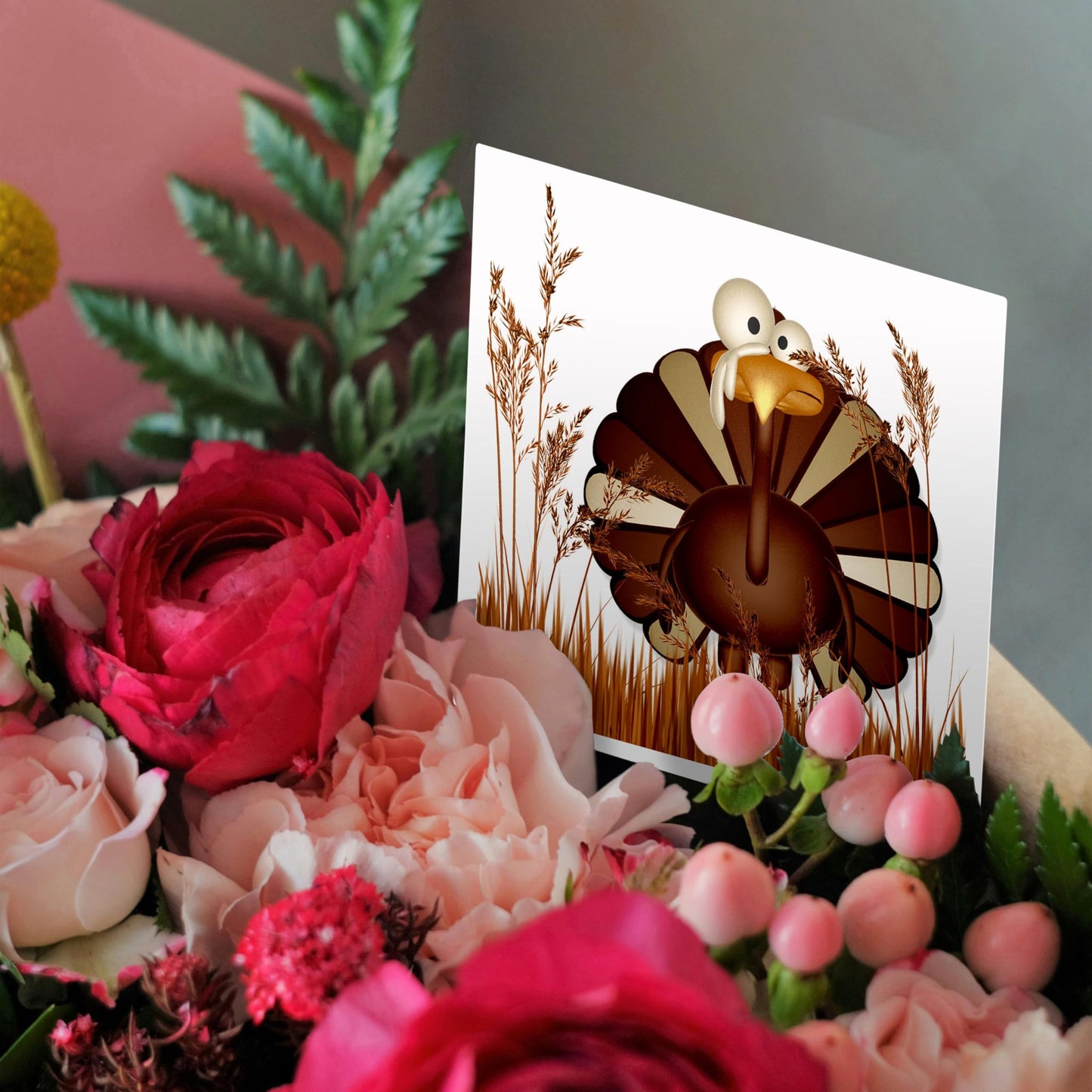 3dRose Greeting Cards - Funny Turkey in Tall Fall Grasses for Thanksgiving - 6 Pack - Autumn Collection