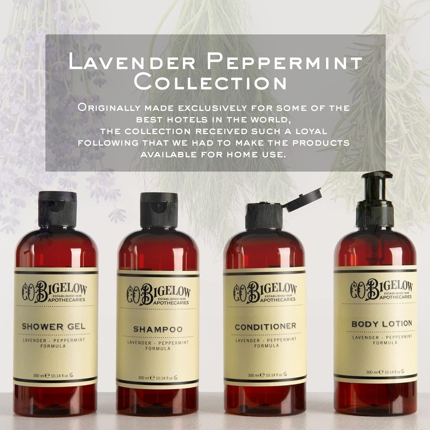 C.O. Bigelow Lavender Peppermint Travel Kit - 4 Items with Travel Case | Perfect for On-the-Go Relaxation