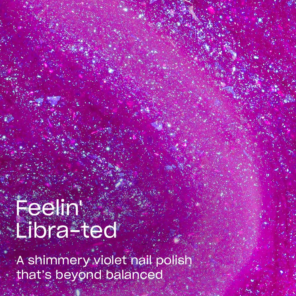 OPI Nail Lacquer Feelin’ Libra-ted | Sheer Bright Purple Shimmer Chip Resistant Nail Polish | Big Zodiac Energy Collection
