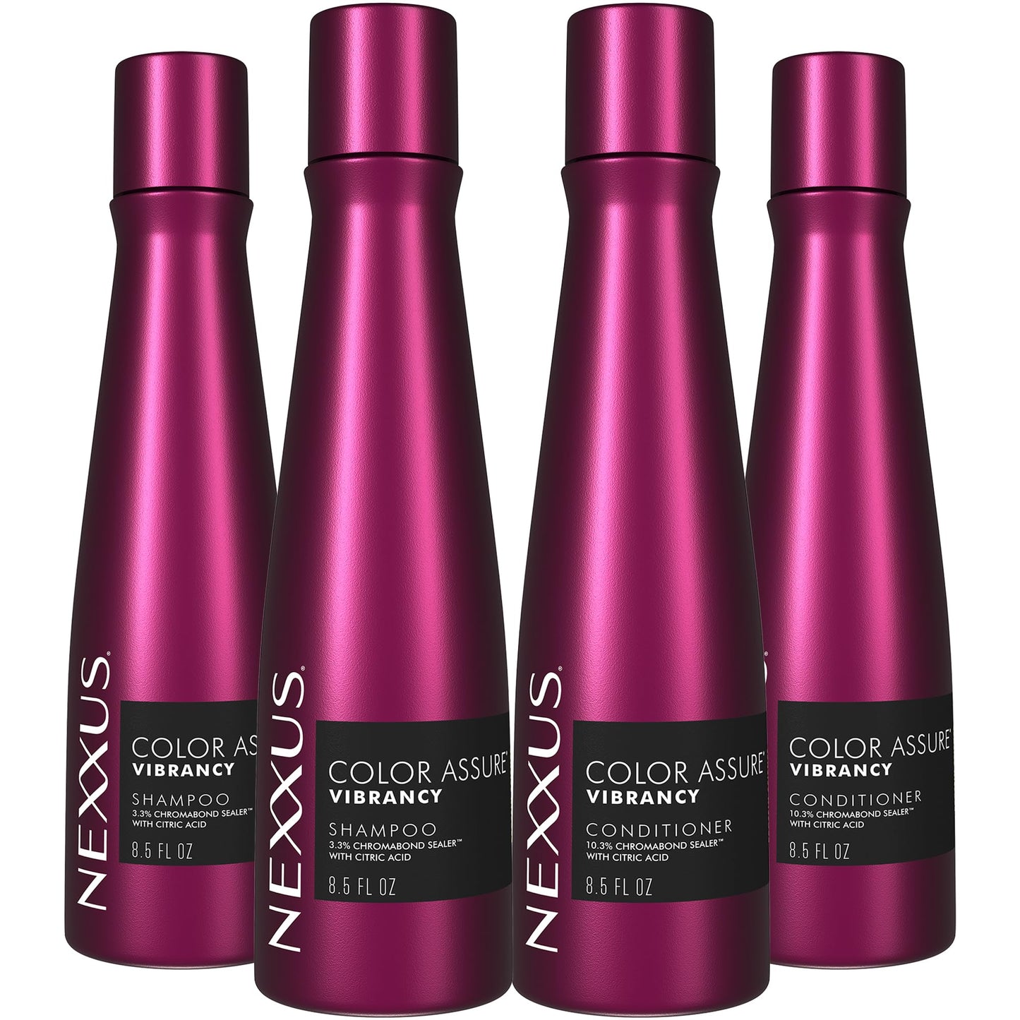 Nexxus Color Assure Shampoo 2-Pack + Conditioner 2-Pack – Hair Products for Color-Treated Hair, Enhance Vibrancy up to 40 Washes, 8.5 Oz Ea