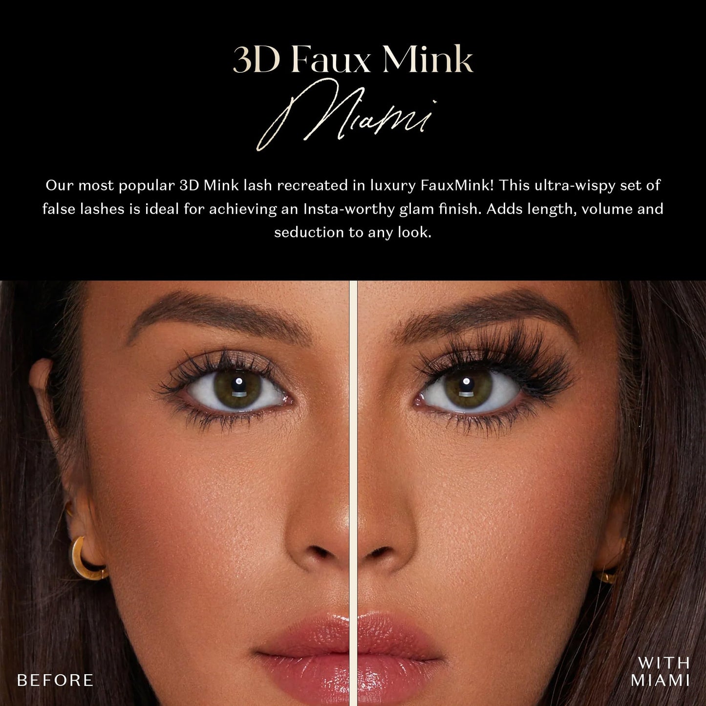 Lilly Lashes 3D Mykonos Faux Mink Strip Eyelashes, False Eyelashes Dramatic Look, Reusable False Lashes, Fake Lashes Pack, Lash Strips with Luxury Silk Like Fibers, No Lash Glue Included