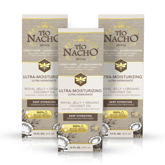 Tio Nacho Ultra-Moisturizing Frizz Control Conditioner with Organic Coconut Oil and Royal Jelly, Deep Hydration and Shine for Dry or Damaged Hair, with Natural Botanical Extracts, 14 fl oz (Pack of 3)
