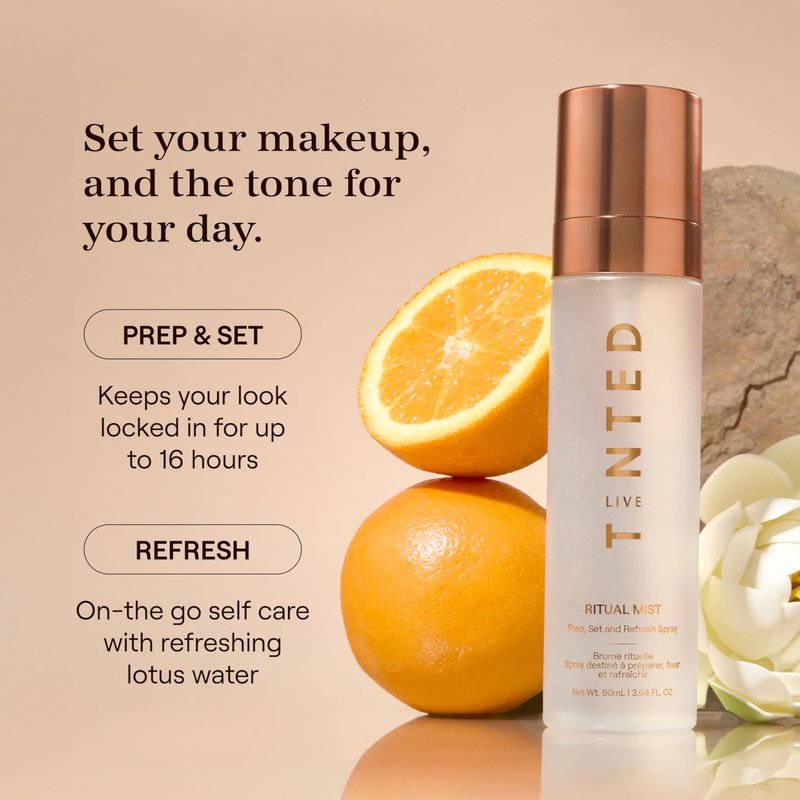 Live Tinted Ritual Mist Prep, Set, and Refresh Makeup Setting Spray - Long-Lasting Finish for Up to 16HR Wear - Lightweight and Waterproof Formula