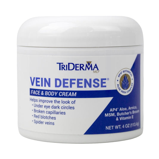 TriDerma Vein Defense Healthy Cream, Helps Improve the look of Spider Veins, Broken Capillaries, Red Blotches and Under Eye Dark Circles 4 oz