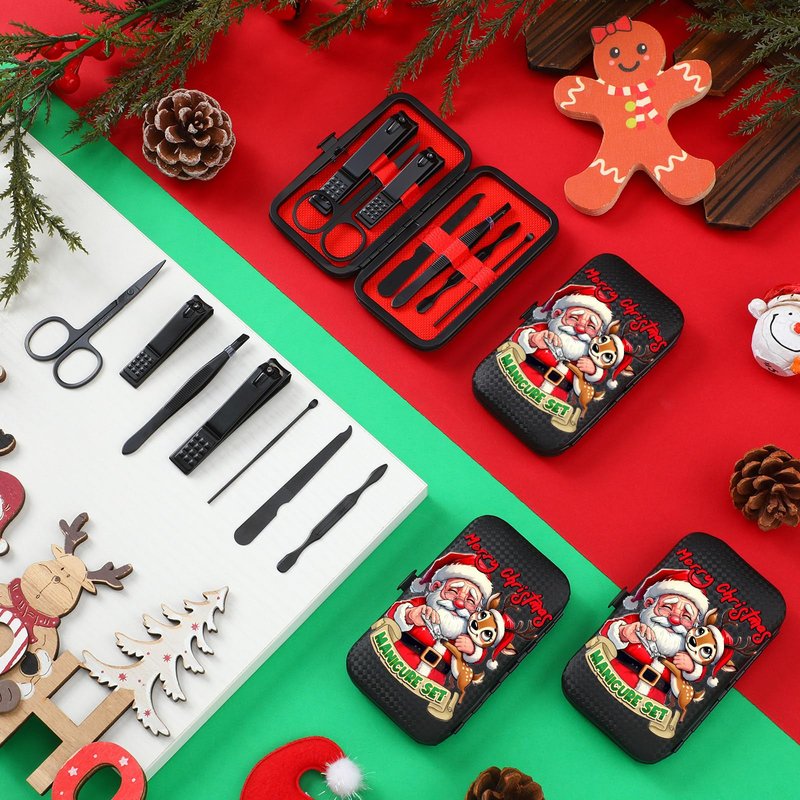 6 Sets Funny Christmas Manicure Sets Bulk Christmas Stocking Stuffers Nail Clipper Kit Funny Xmas Gifts for Men Woman Husband Boyfriend Parent Xmas Party Supplies