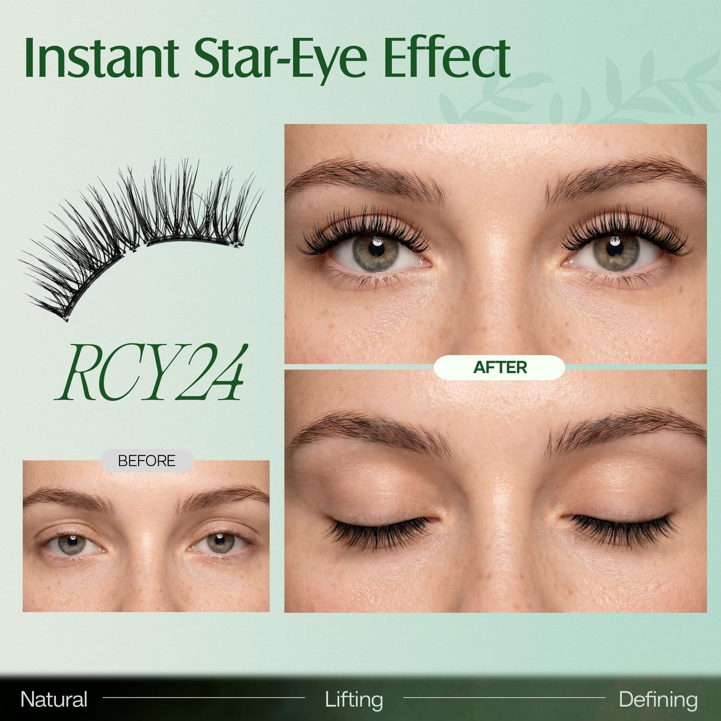 LASHVIEW Upgrade Magnetic Eyelashes with Applicator, Reusable Soft Magnetic Lashes Natural Look, No Glue Needed,Comfort& Convenient Portable All-in-One Box (RCY24)