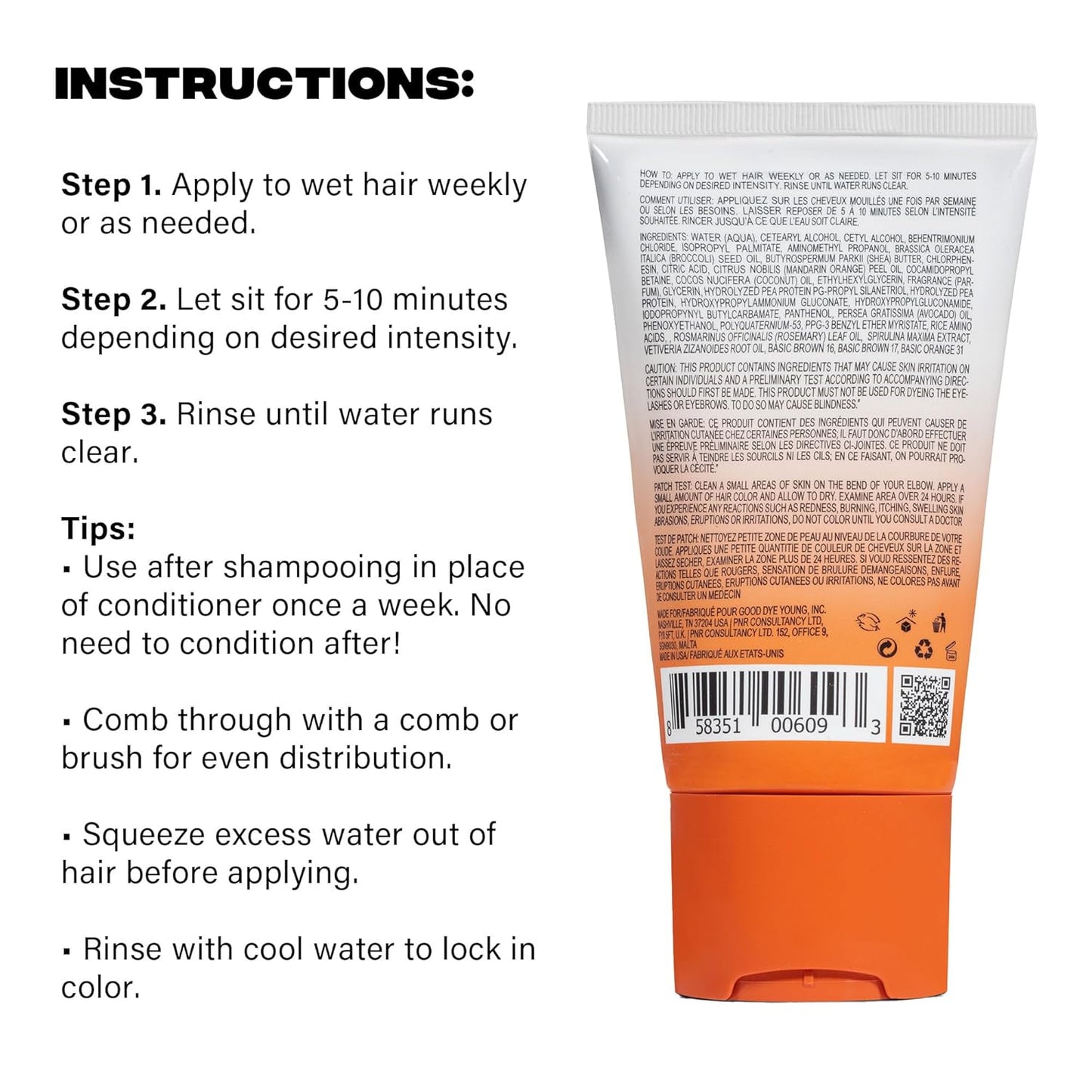 Good Dye Young Color Depositing Mask - Vegan Toning Treatment for Color-Treated Hair | Copper, 4 fl oz