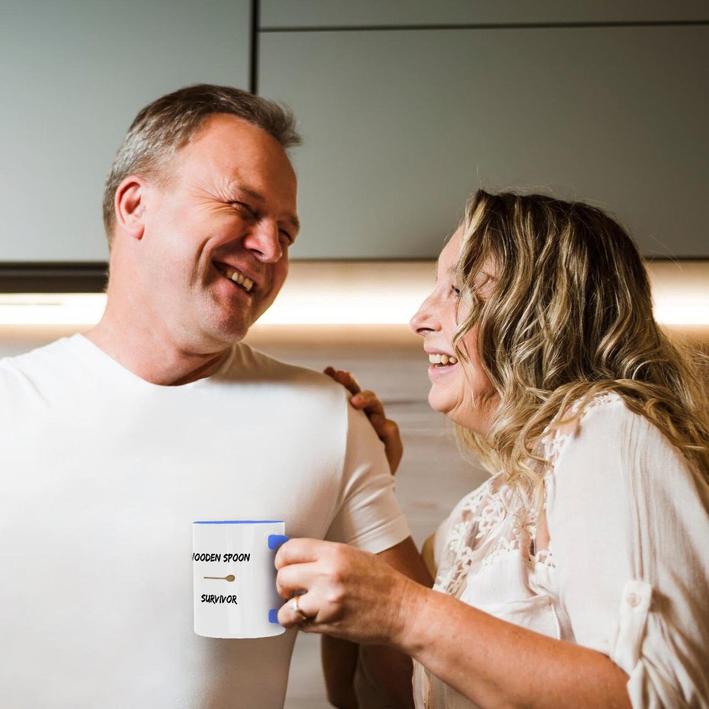 3dRose Mug Wooden spoon survivor - 15oz, Blue (mug_221884_11)