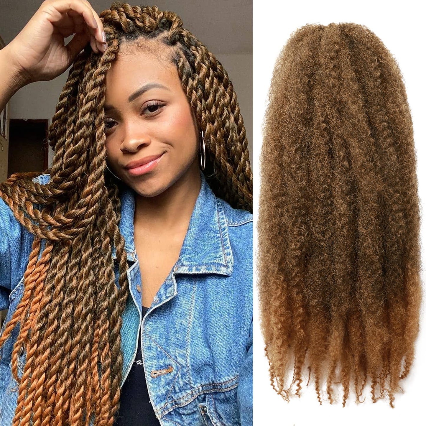Marley Twist Braiding Hair 24Inch 8packs Soft Cuban Twist Hair for Black Women(T27 24Inch(Pack of 8))