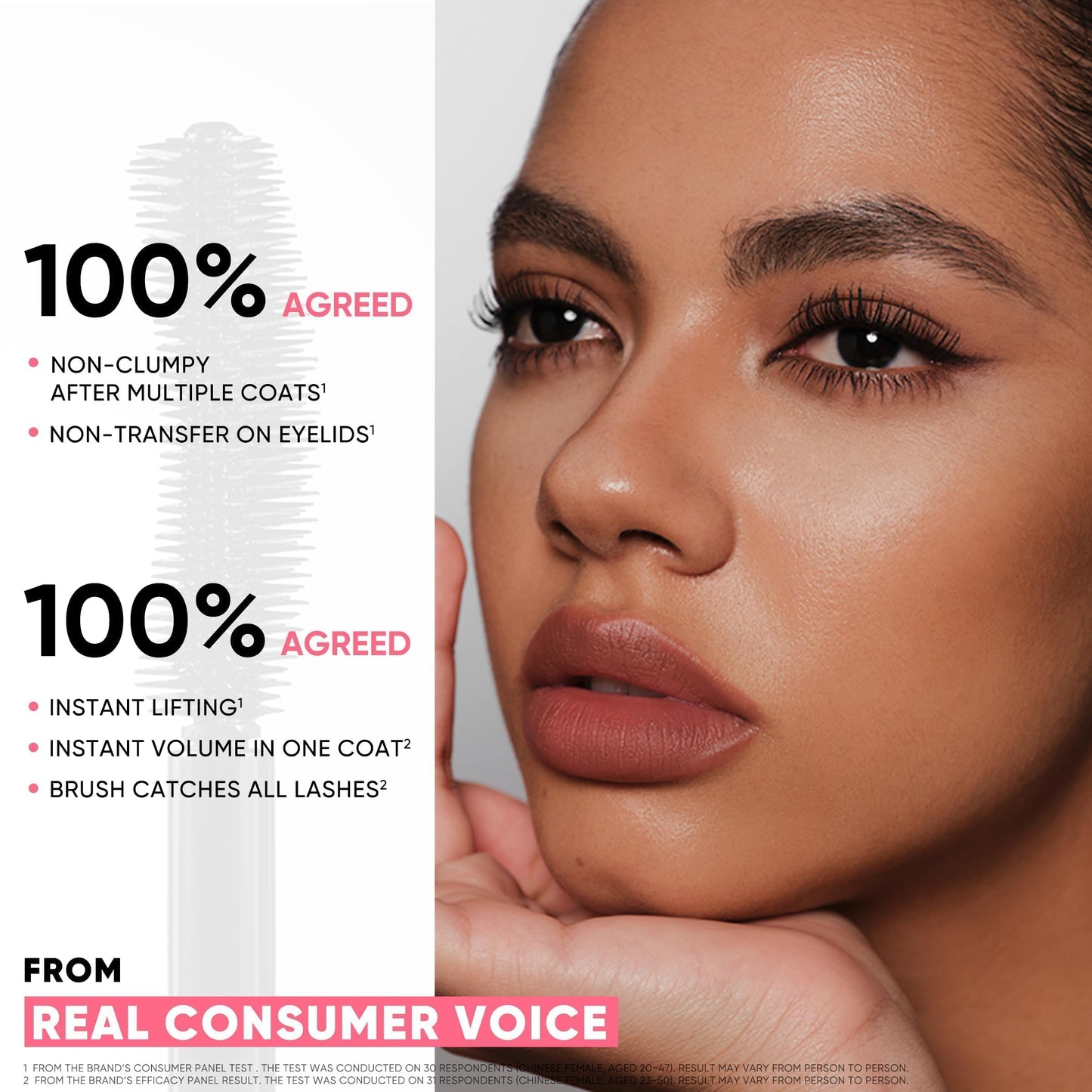 JUDYDOLL No-Drooping Volume Mascara Black, 40h Long-lasting, Smudge-Proof, Clump-Free, Waterproof Volumizing Mascara, Infused with Squalane, Strengthen and Protect Lashes