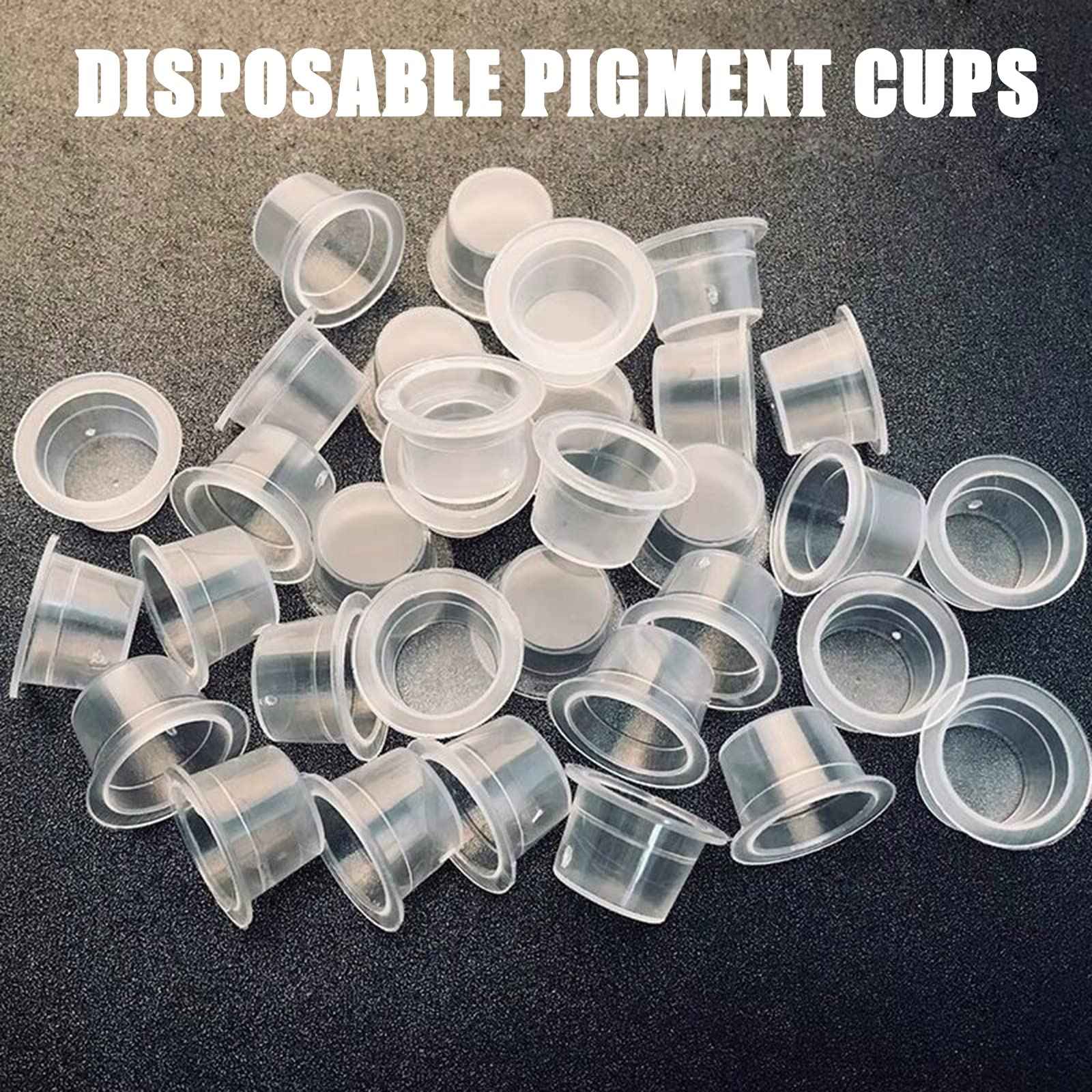 Narkysus Tattoo Ink Cups 1000Pcs Disposable Large Tattoo Ink Caps Plastic Tattoo Pigment Ink Cups Microblading Cups Permanent Makeup Container Cups for Tattoo Ink, Tattoo Needles, Tattoo Supply