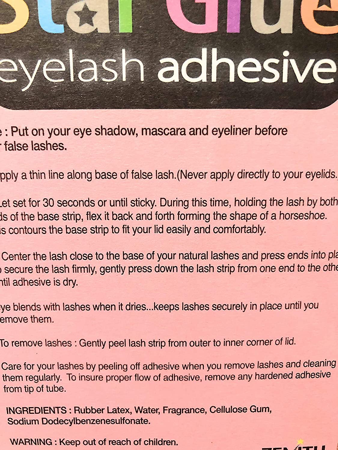 STAR GLUE Waterproof Eyelash Adhesive White for Eye Shadow Mascara and Eyeliner 20 Pcs
