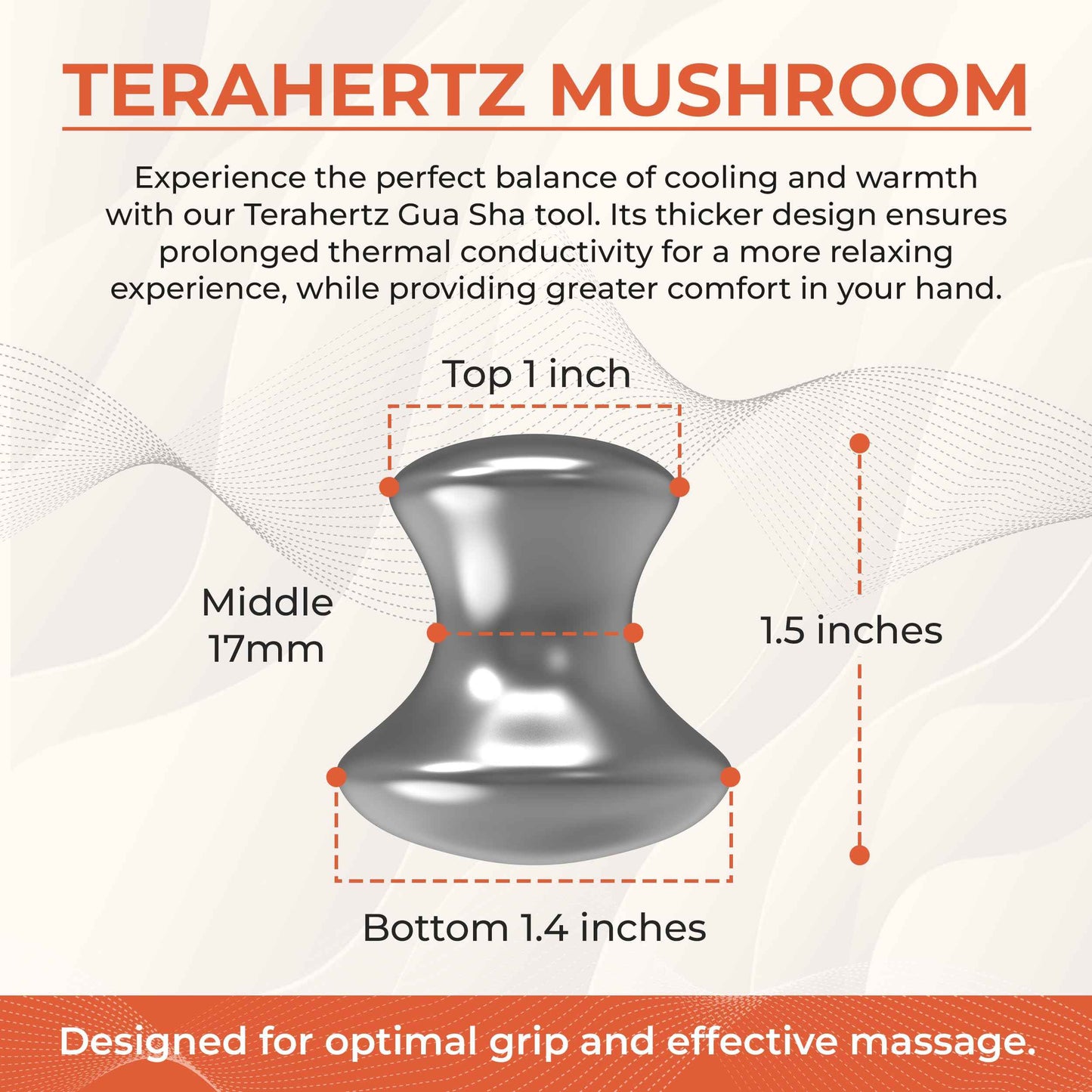 TeraRX® Terahertz Stone Gua Sha & Massage Tools – Authentic Terahertz Tools for Lymphatic Drainage, Tension Relief, and Facial Relaxation (Mushroom Gua Sha)