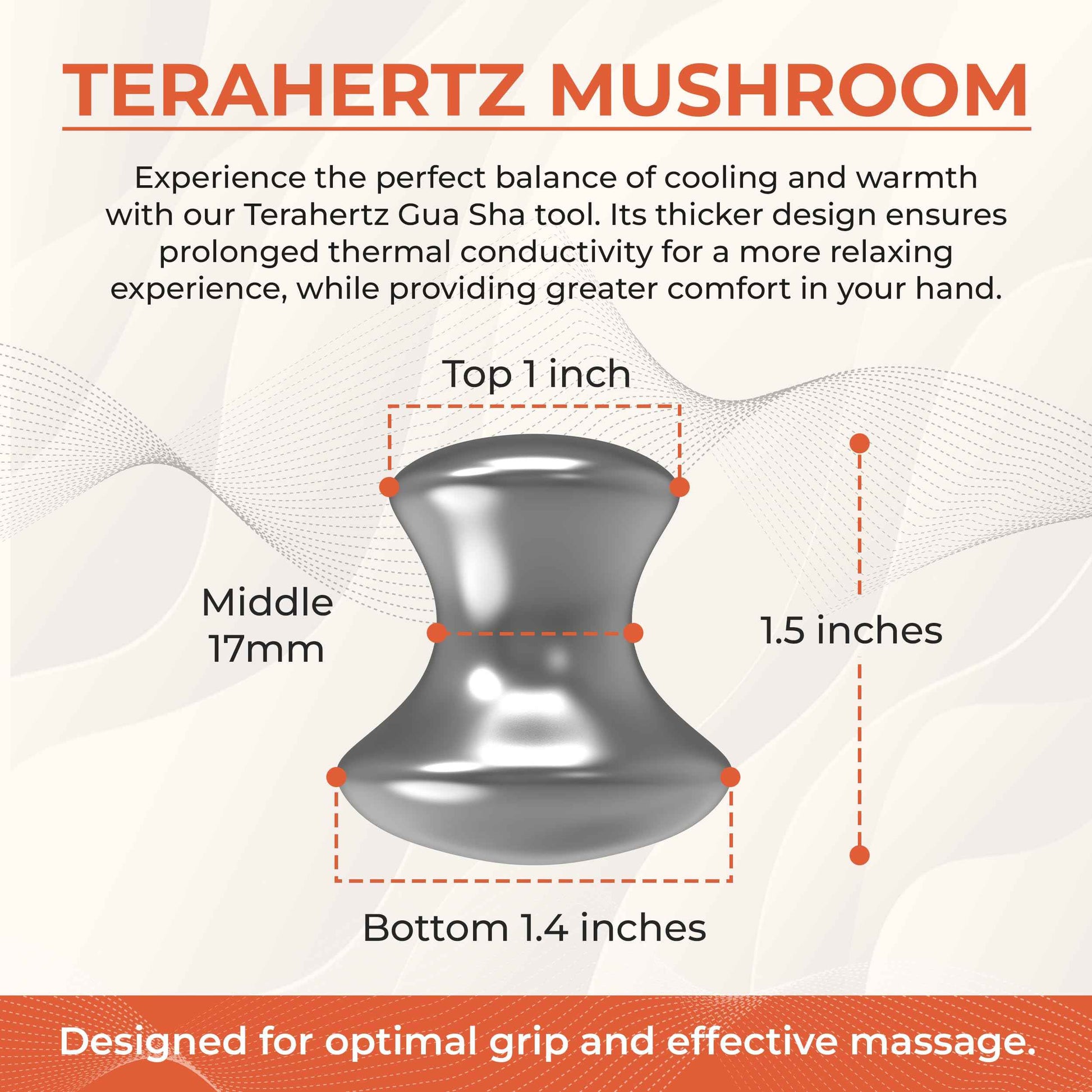 TeraRX® Terahertz Stone Gua Sha & Massage Tools – Authentic Terahertz Tools for Lymphatic Drainage, Tension Relief, and Facial Relaxation (Mushroom Gua Sha)