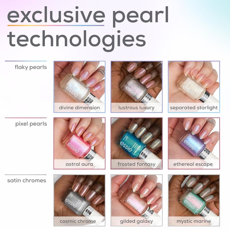 Essie Nail Art Studio Shimmer Polish - Vegan Pink Nail Polish, Astral Aura, 0.46 Fl Oz