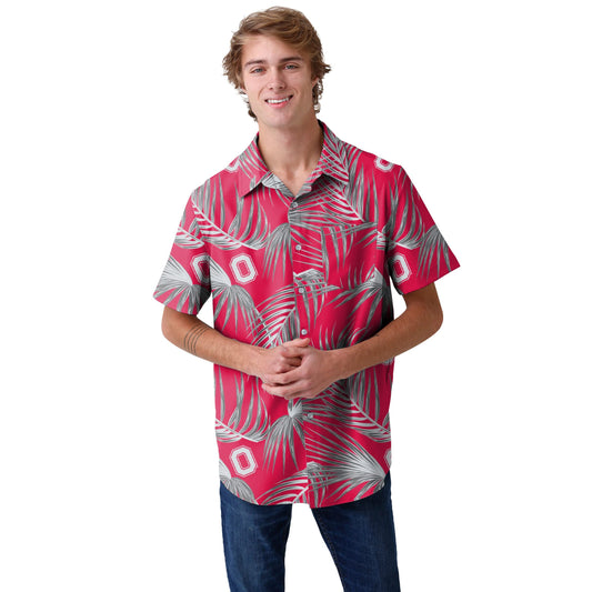 FOCO NCAA Mens Floral Shirt: Ohio State University Buckeyes, XX Large
