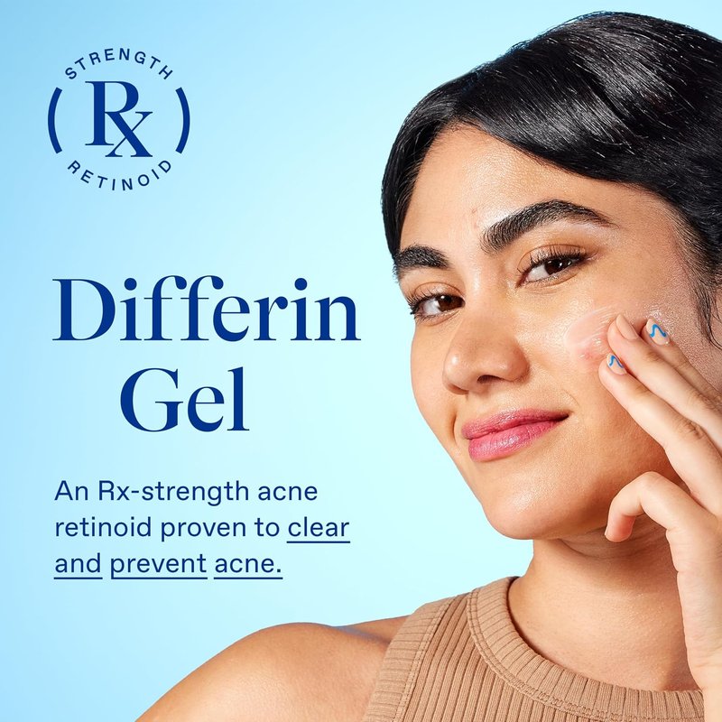 Differin Acne Treatment Gel - 0.1% Adapalene Retinoid for Sensitive Skin | 15g Tube (Pack of 2)