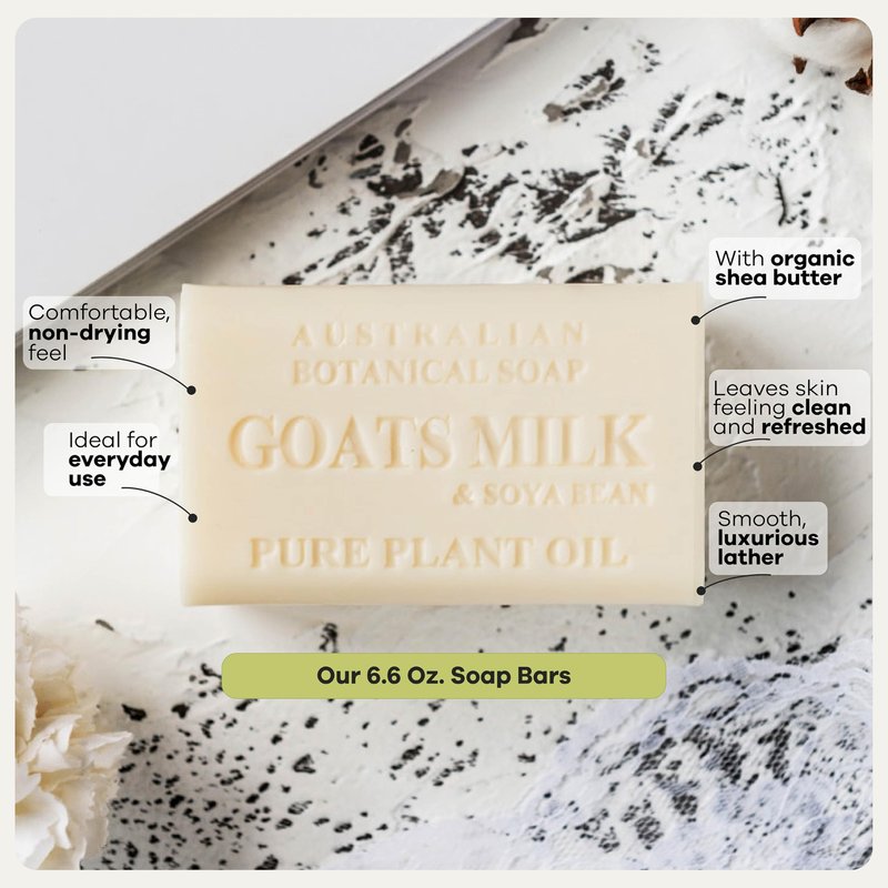 Australian Botanical Soap Variety Pack, 6.6 oz Bars – Goat Milk, Eucalyptus, Manuka Honey, Sea Salt, Pink Lychee, Lemongrass, Raspberry, Valencia Orange – Enriched with Organic Shea Butter, Pack of 8