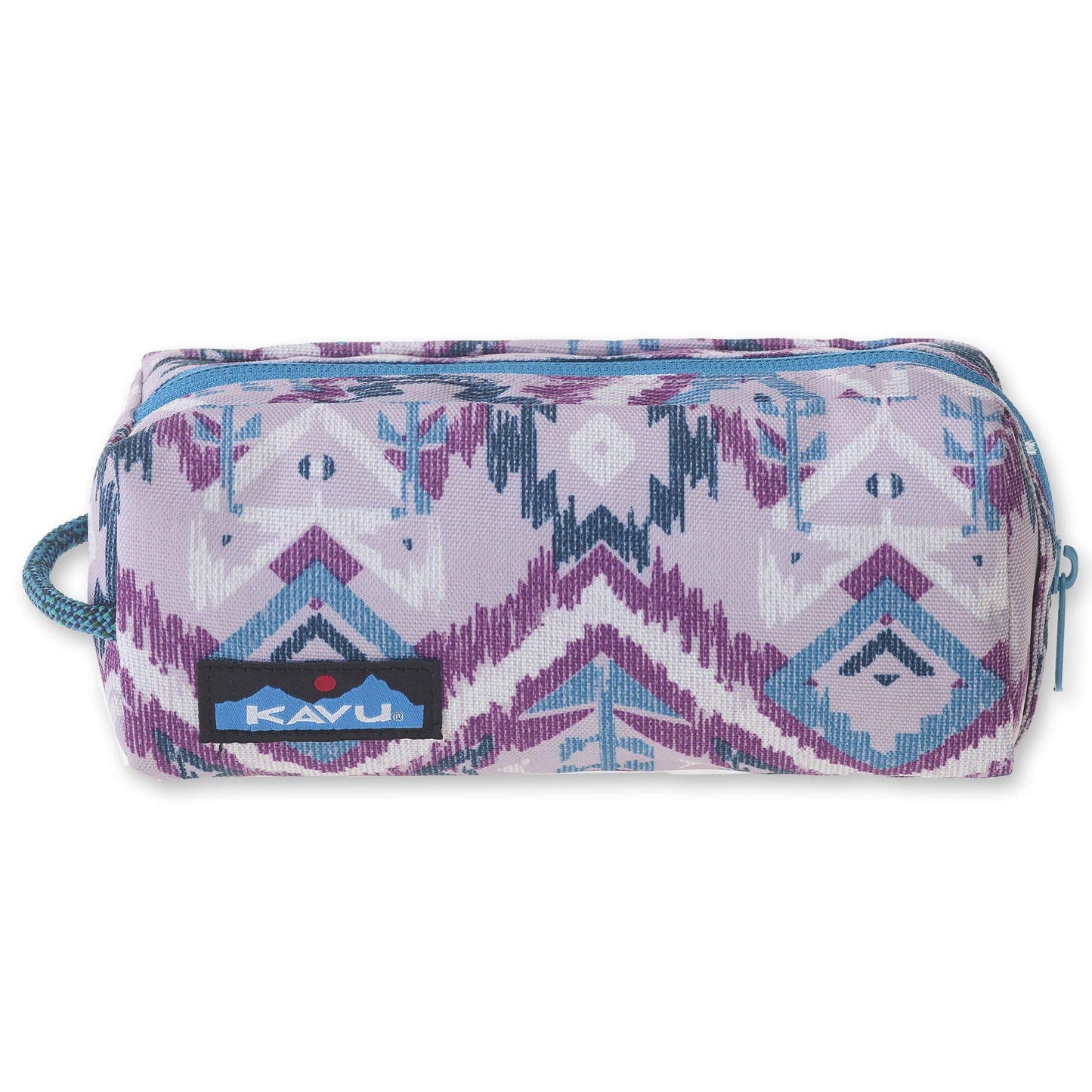 KAVU Pixie Pouch Accessory Travel Toiletry and Makeup Bag, Purple Ikat