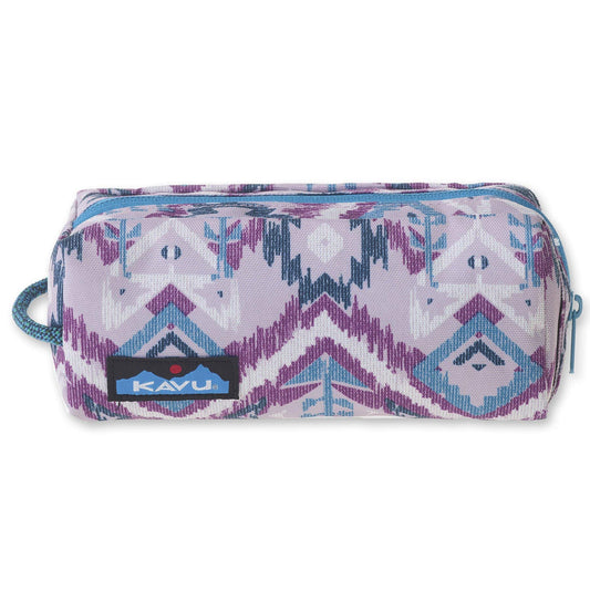 KAVU Pixie Pouch Accessory Travel Toiletry and Makeup Bag, Purple Ikat