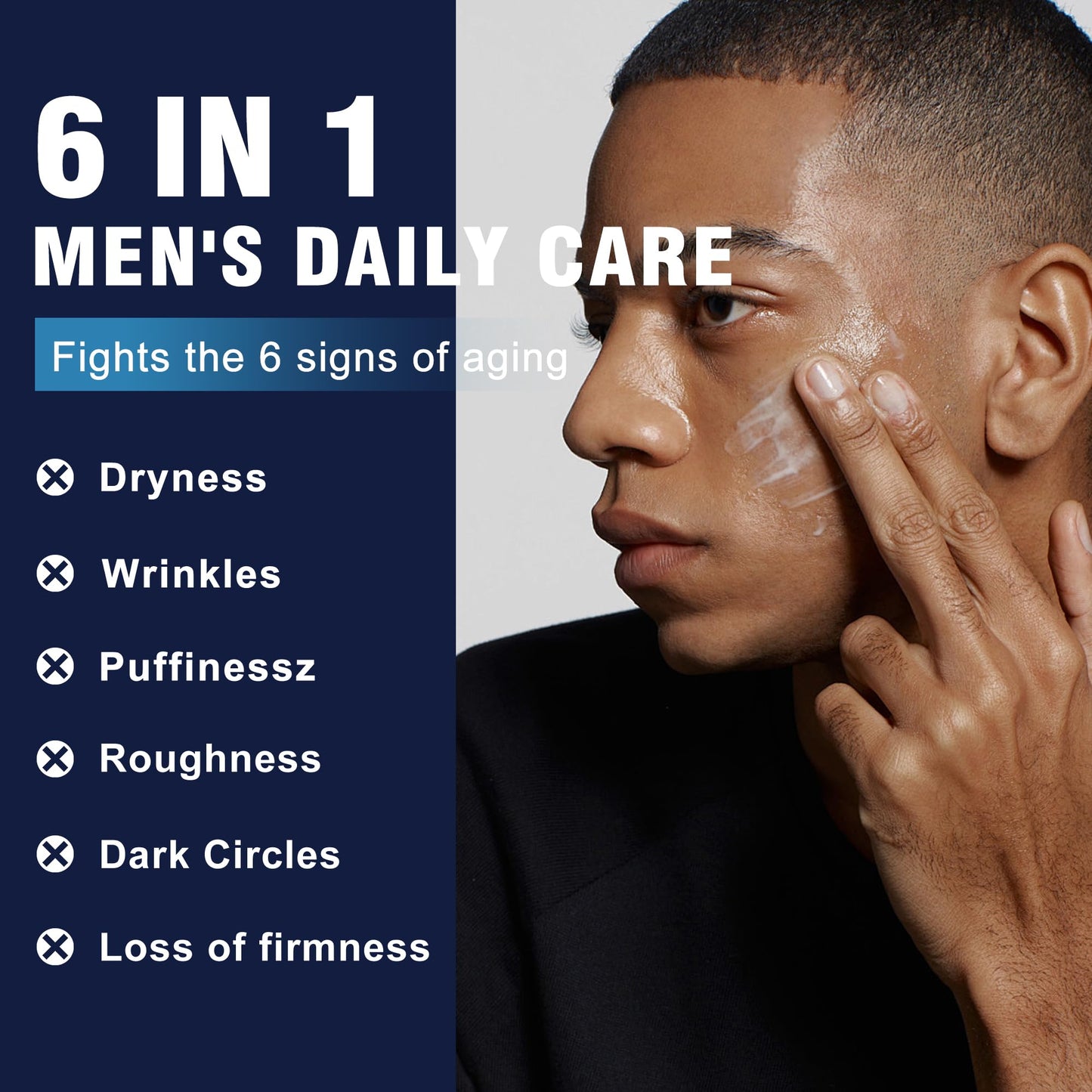 6-in-1 Face Cream for Men – Mens Anti Aging Face Cream w/Caffeine & Retinol to Firm, Hydrate & Refresh Skin, Quick-Absorbing Non-Greasy Formula (1.7 Fl Oz (Pack of 2))