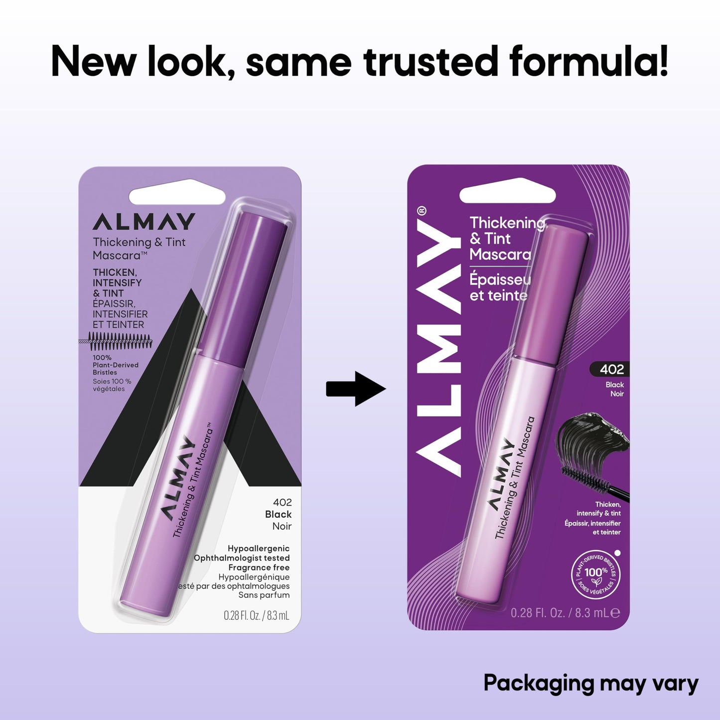 Almay Thickening & Tint Mascara, Nourishing Mascara, Hypoallergenic, 402 Black